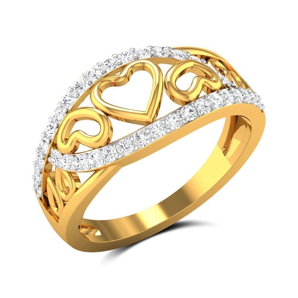 🎊 Lovely Double Layer Sweet Zircon Heart Rings for Women, EVGG1305